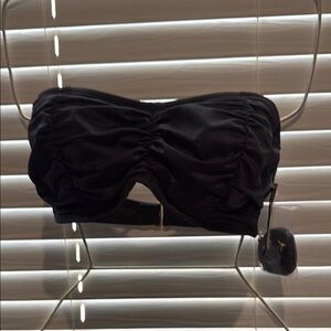 Shade & Shore Black Ruched Bikini Top